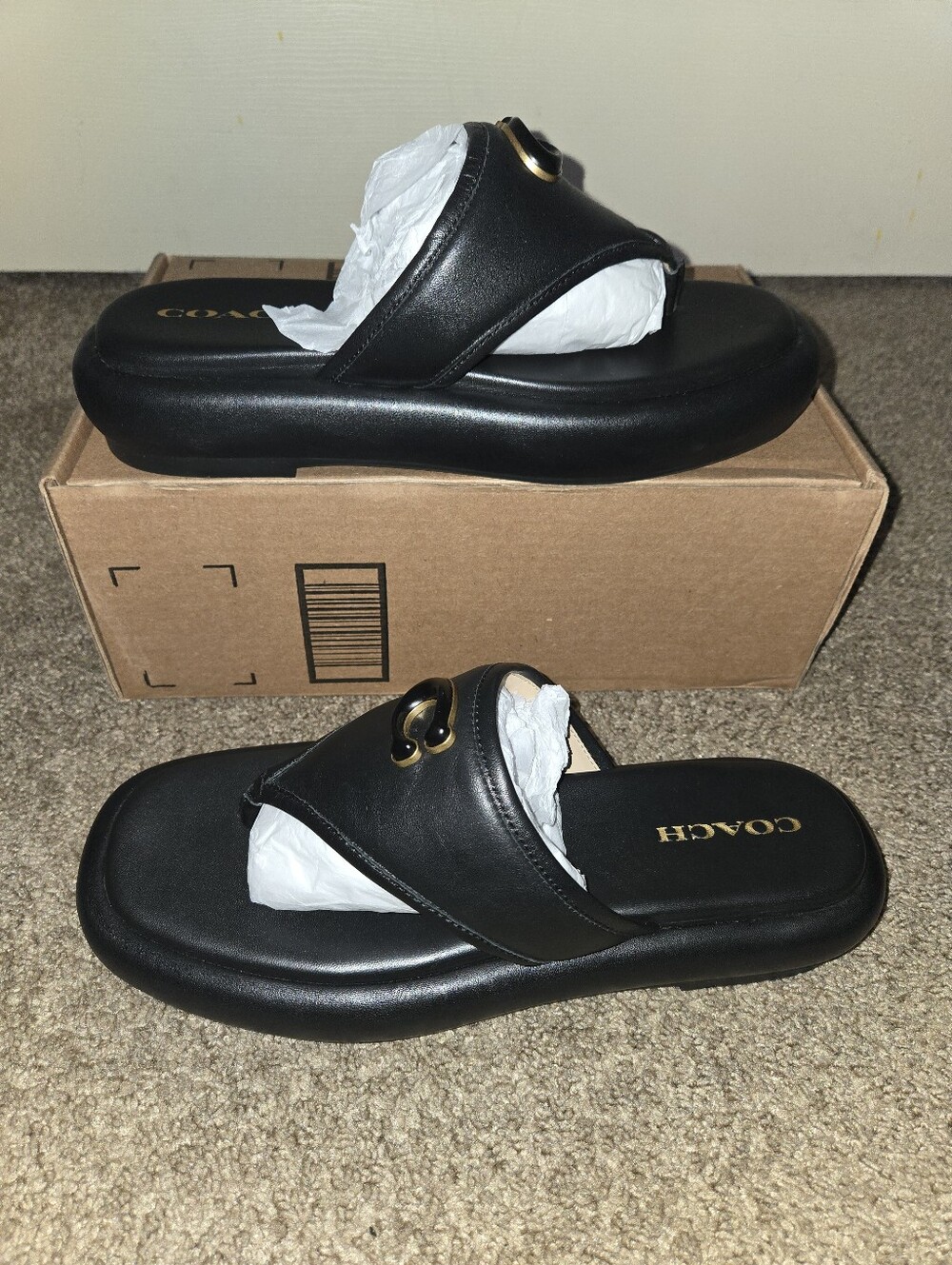 NIB Coach Sylvie Bubble Flatform Thong Sandals - Picture 5 of 10